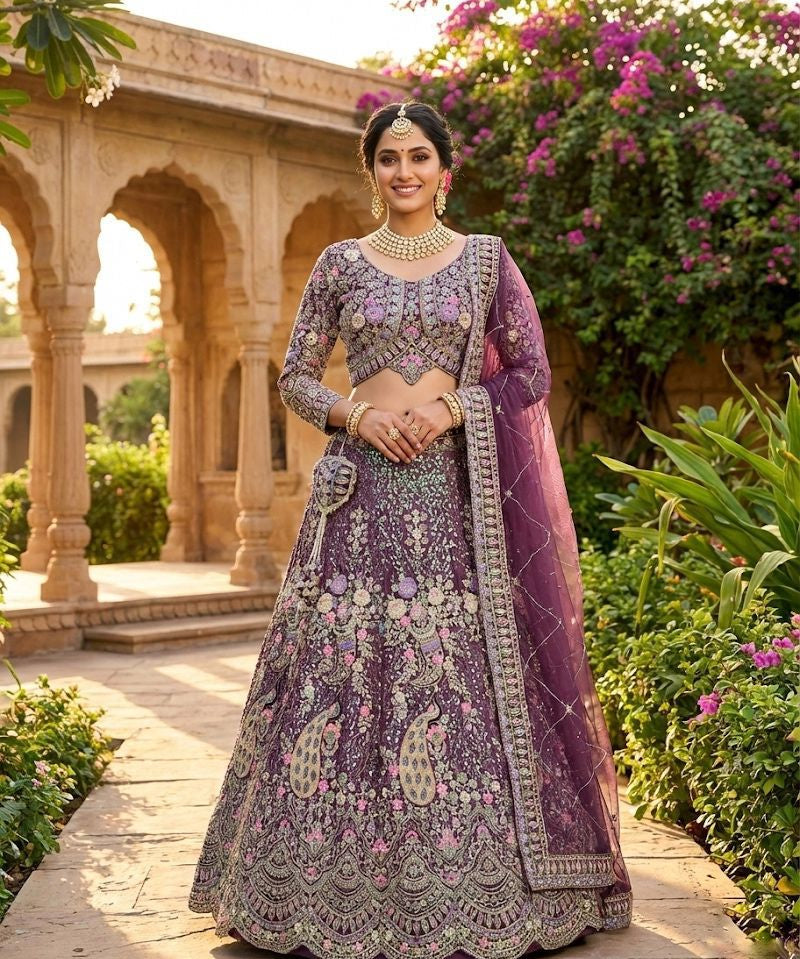 Gorgeous Peacock Embroidered Lehenga