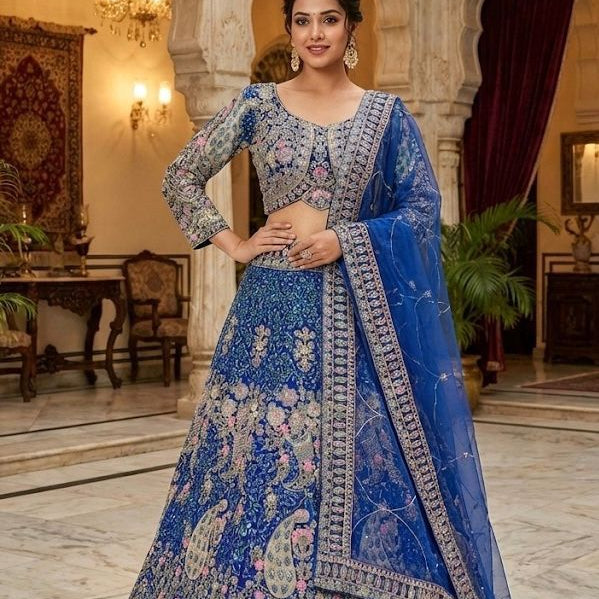 Gorgeous Peacock Embroidered Lehenga