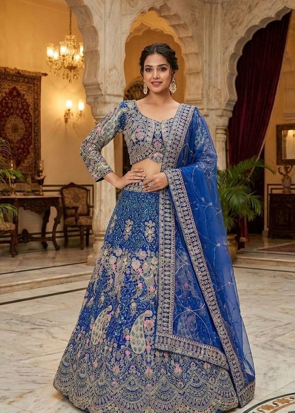 Gorgeous Peacock Embroidered Lehenga