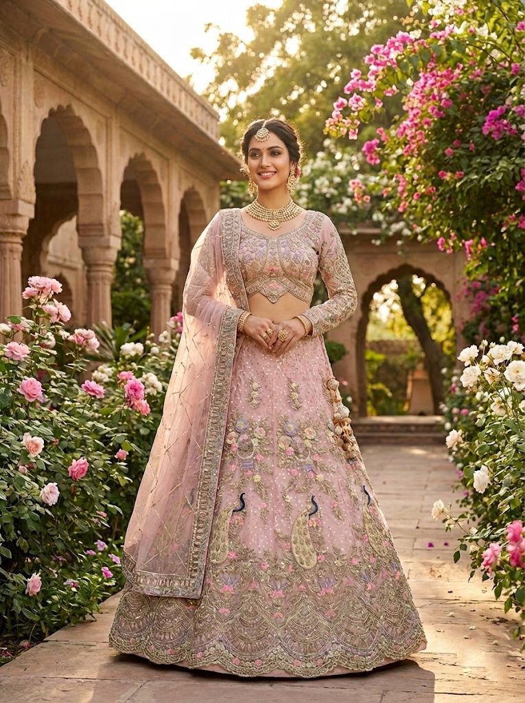 Gorgeous Peacock Embroidered Lehenga