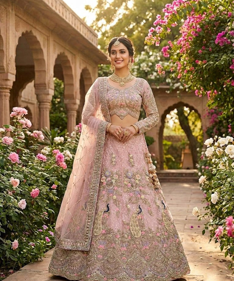 Gorgeous Peacock Embroidered Lehenga