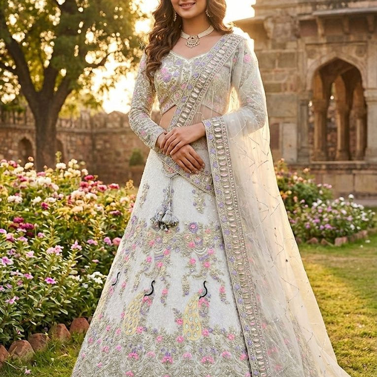 Gorgeous Peacock Embroidered Lehenga