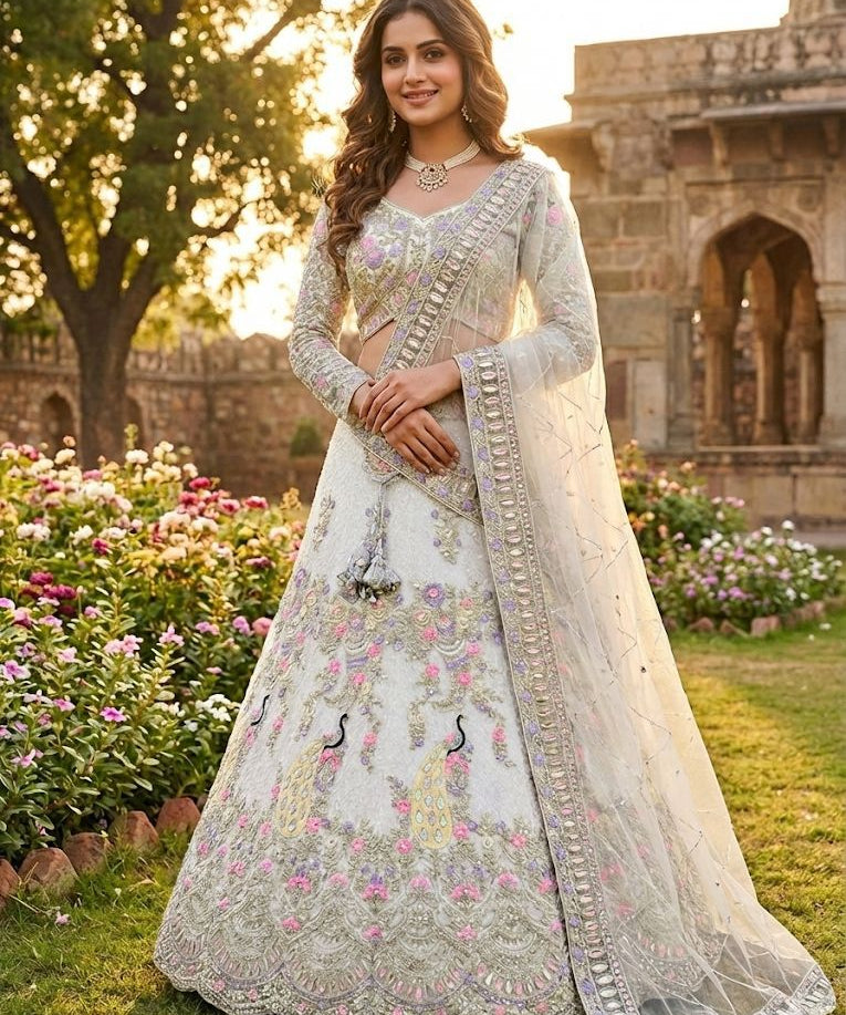 Gorgeous Peacock Embroidered Lehenga