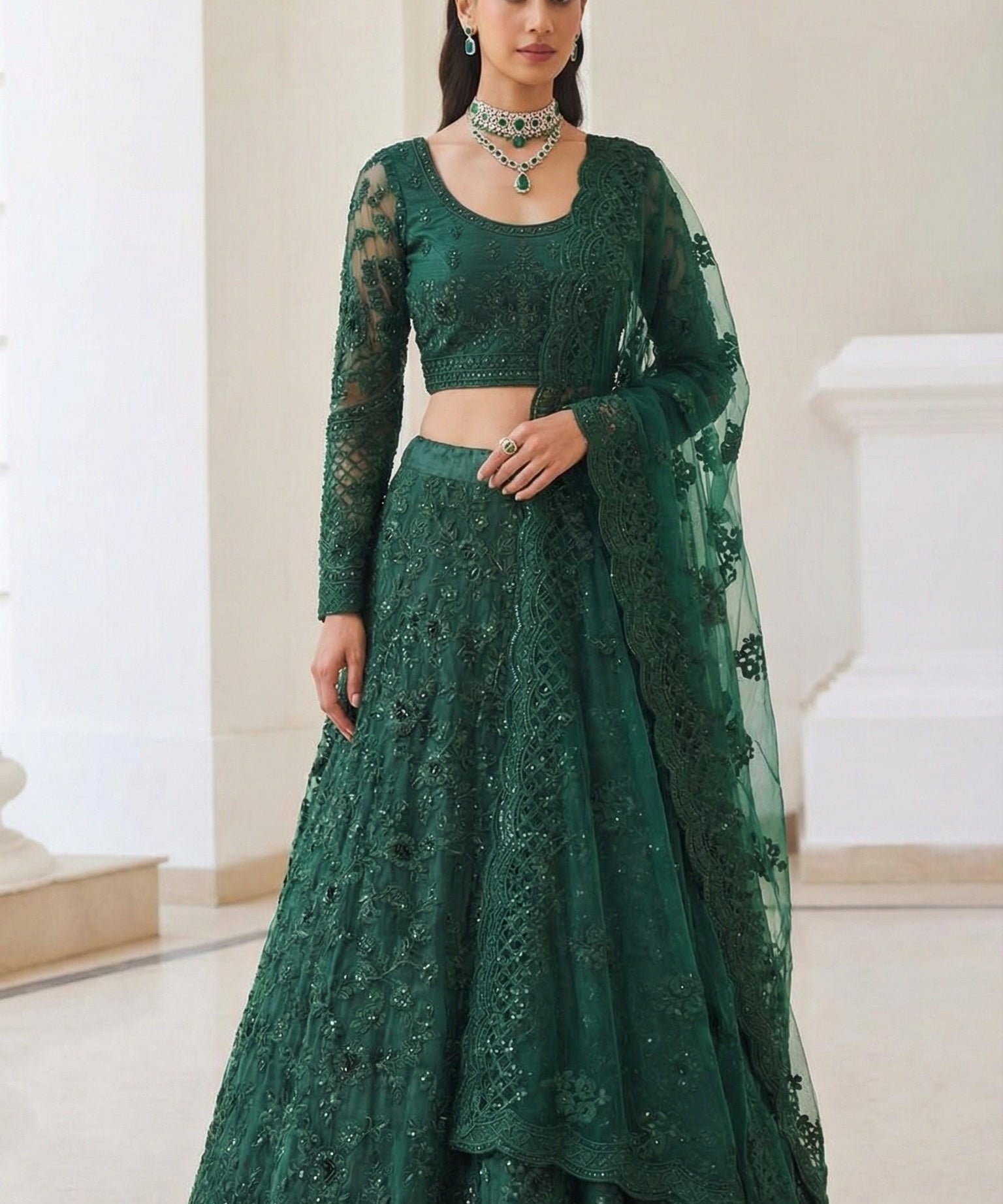 Premium Alizeh Net Bridal Lehenga
