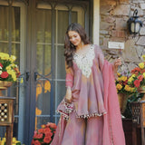 Elegant Peach Silk Top Plazzo