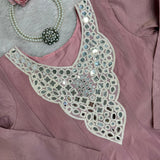 Elegant Peach Silk Top Plazzo