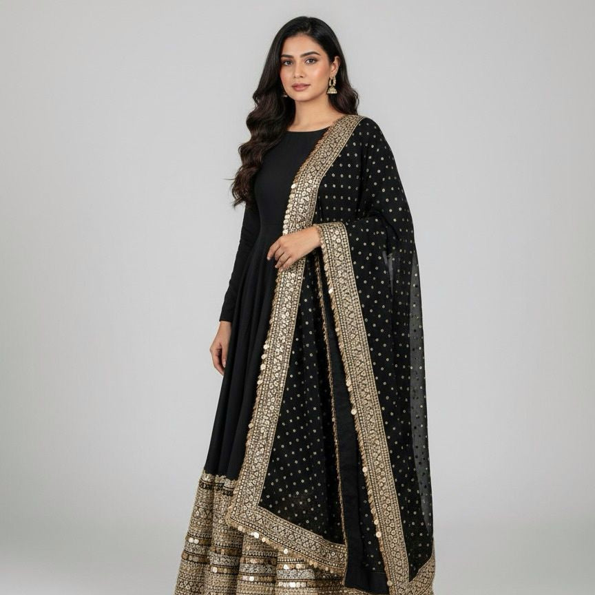 Charming Roman Silk Anarkali Gown