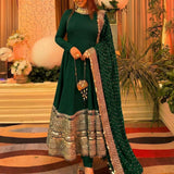 Charming Roman Silk Anarkali Gown