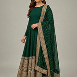 Charming Roman Silk Anarkali Gown