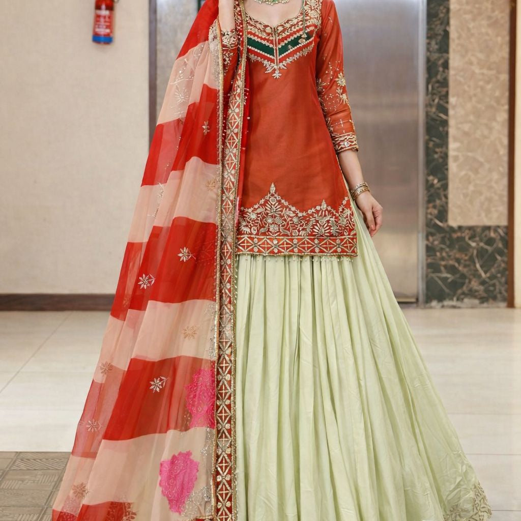 Designer Fandy Silk Top Lehenga