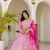 Radiate Pink Embroidered Lehenga