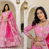 Radiate Pink Embroidered Lehenga