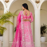 Radiate Pink Embroidered Lehenga