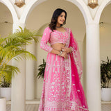 Radiate Pink Embroidered Lehenga