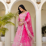 Radiate Pink Embroidered Lehenga