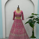 Radiate Pink Embroidered Lehenga