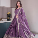 Stunning Purple Diamond Silk Suit