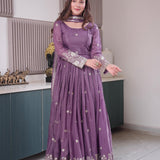 Stunning Purple Diamond Silk Suit