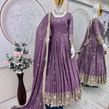 Stunning Purple Diamond Silk Suit