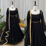 Black Exclusive Georgette Anarkali Gown