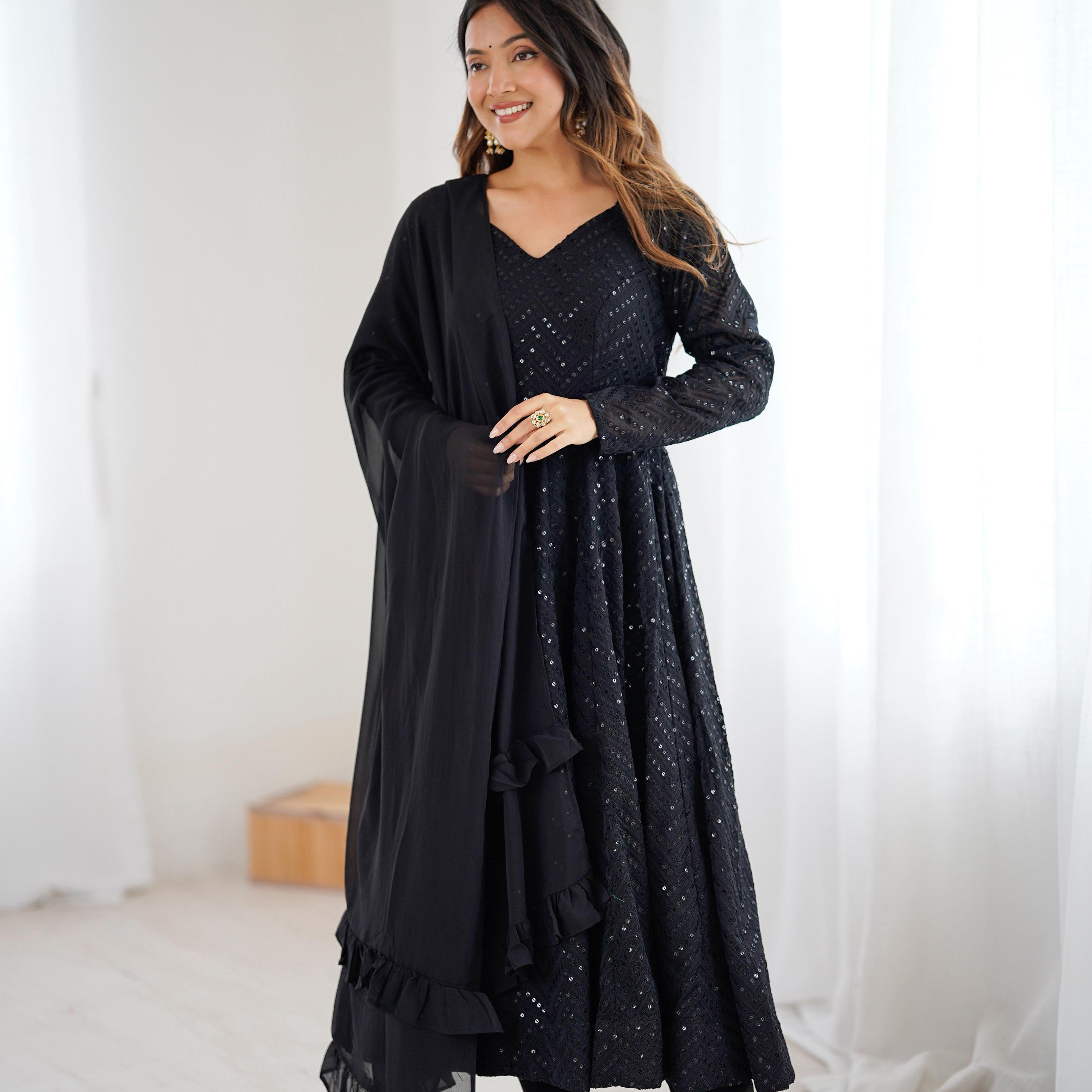 Premium Lakhnavi Georgette Anarkali Gown