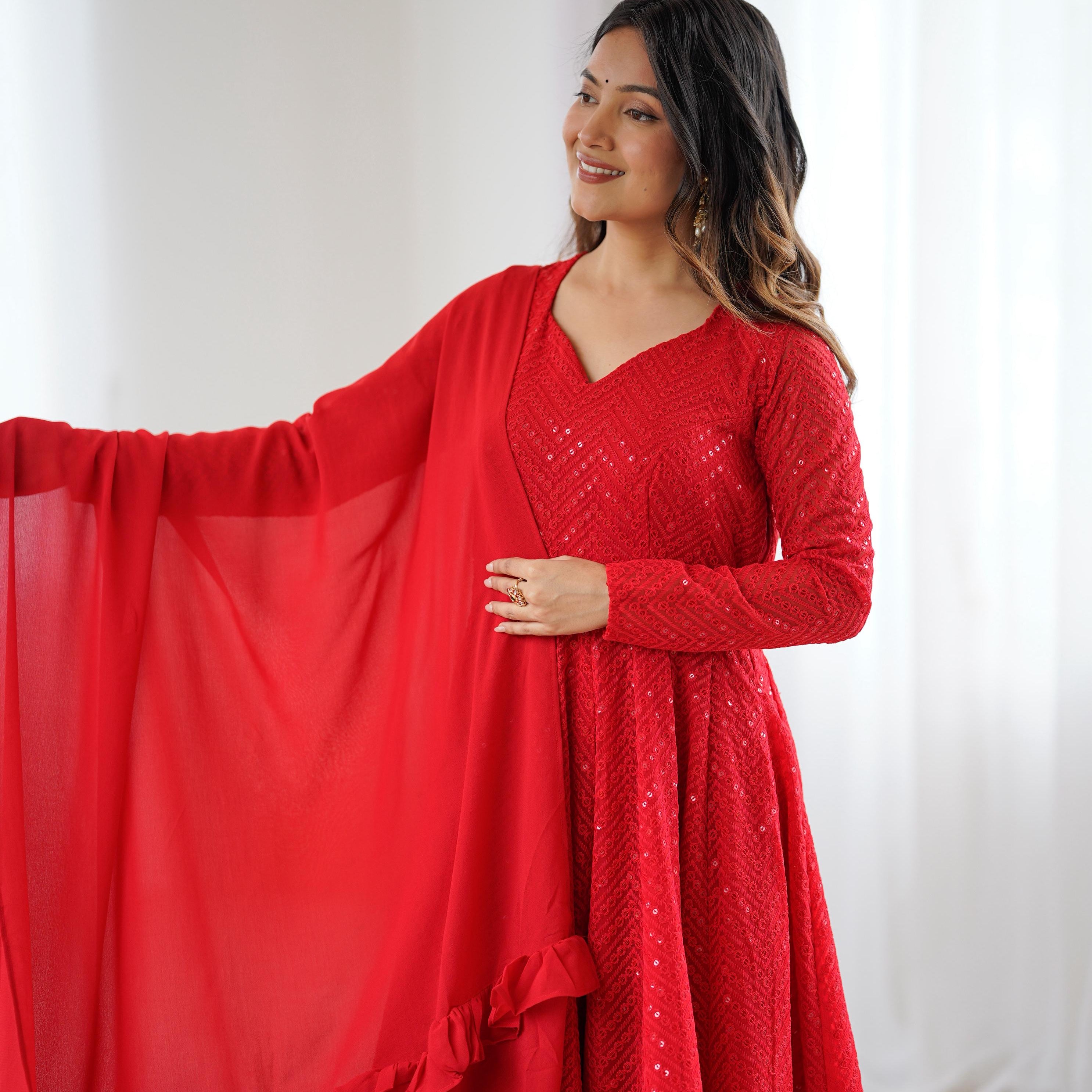 Premium Lakhnavi Georgette Anarkali Gown