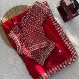 Reddish Beds Fendy Silk Saree