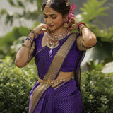 Violet Art Silk Jacquard Saree