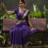 Violet Art Silk Jacquard Saree