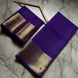 Violet Art Silk Jacquard Saree