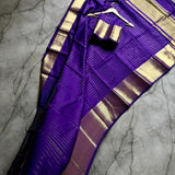Violet Art Silk Jacquard Saree