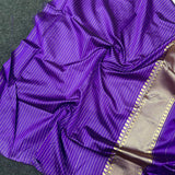 Violet Art Silk Jacquard Saree