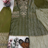 Lavish Embroidered Naylon Suit