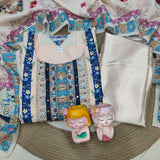 plus size Elegant Floral Muslin Suit Set