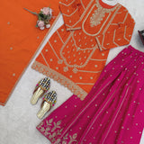 Premium Orange Top Sharara
