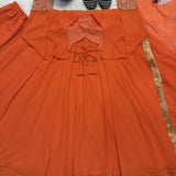 Orange Cotton Maxi Anarkali Suit