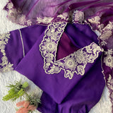 Violet Ethnic Roman Silk Suit
