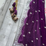 Silver Traditional Silk Lehenga Choli