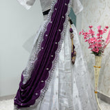 Silver Traditional Silk Lehenga Choli