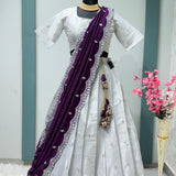 Silver Traditional Silk Lehenga Choli