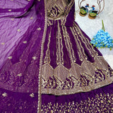 Classy Crunchy Silk Embroidered Suit