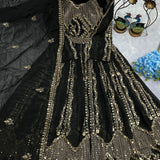 Classy Crunchy Silk Embroidered Suit