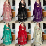 Classy Crunchy Silk Embroidered Suit