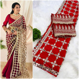 Reddish Designer Fandy Silk Saree