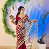 Reddish Designer Fandy Silk Saree