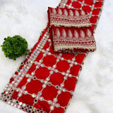 Reddish Designer Fandy Silk Saree