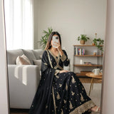 Black Aliya Cut Anarkali Gown