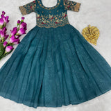Designer Kids Silk Anarkali Gown