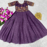 Designer Kids Silk Anarkali Gown