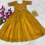 Designer Kids Silk Anarkali Gown